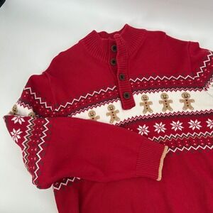 Gymboree Adult Red Gingerbread Man Christmas Sweater Size XL
